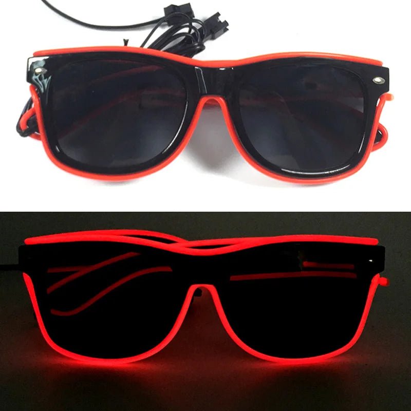 LED light up Glasses Neon Luminous Glasses Adults Rave Cosplay Goggles for Bar birthday Party DJ stage performance props - Bako Bako