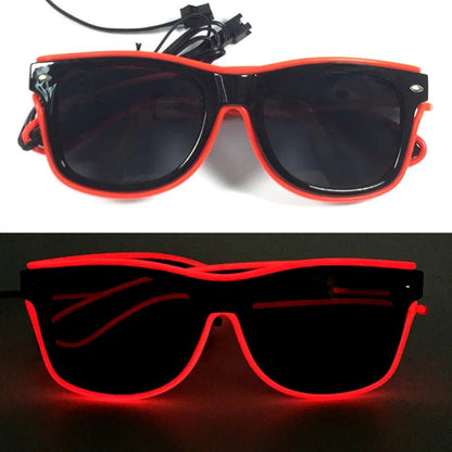 LED light up Glasses Neon Luminous Glasses Adults Rave Cosplay Goggles for Bar birthday Party DJ stage performance props - Bako Bako