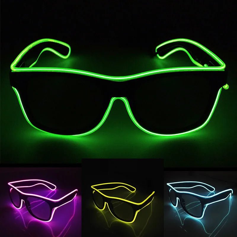 LED light up Glasses Neon Luminous Glasses Adults Rave Cosplay Goggles for Bar birthday Party DJ stage performance props - Bako Bako