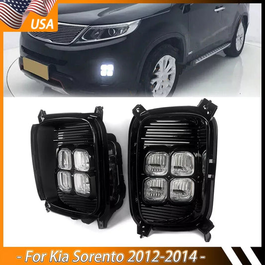 LED Front Fog Lamp For Kia Sorento 2012 - 2014 Fog Light Assembly Daytime Running Light DRL Automotive Signal Lamp Auto Parts - Bako Bako