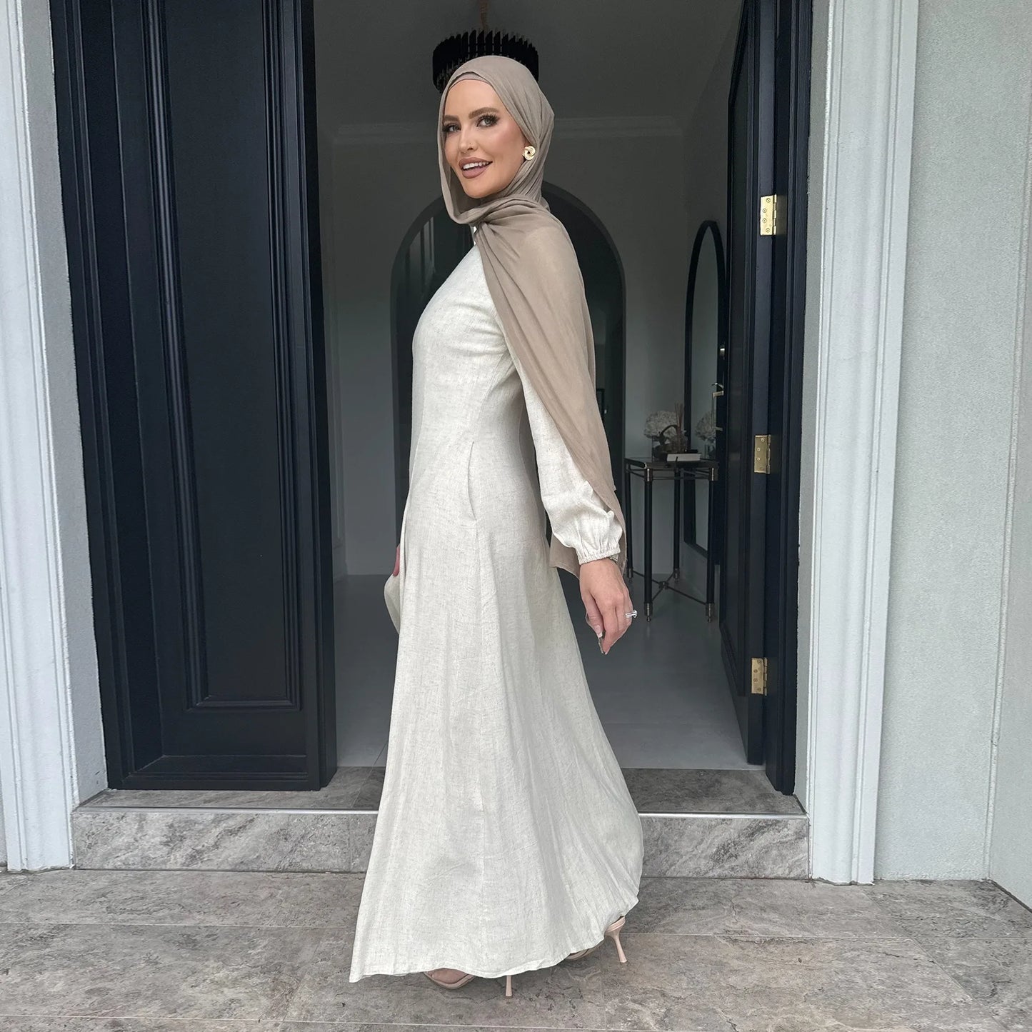 Muslim Abaya Women Dresses Solid Slim Jalabiya Eid 2025 Ramadan Morocco Islam Vestidos Largos Arab Long Robe Dubai Abayas Kaftan - Bako Bako