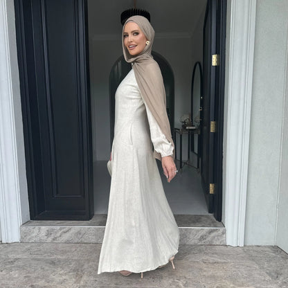 Muslim Abaya Women Dresses Solid Slim Jalabiya Eid 2025 Ramadan Morocco Islam Vestidos Largos Arab Long Robe Dubai Abayas Kaftan - Bako Bako