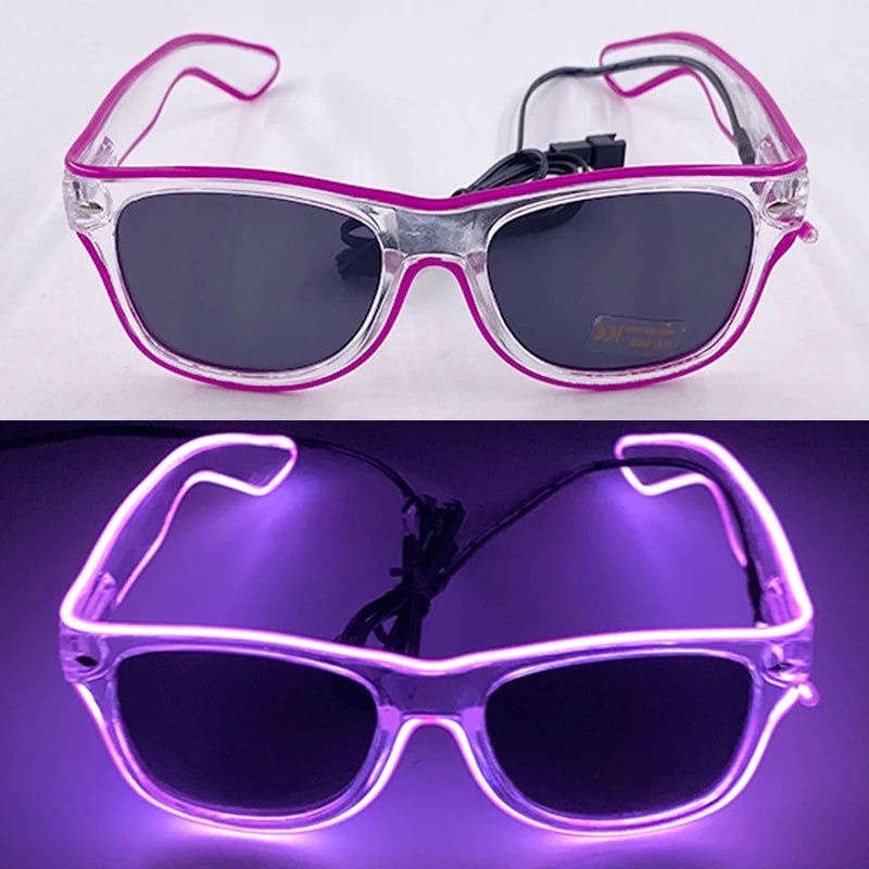 LED light up Glasses Neon Luminous Glasses Adults Rave Cosplay Goggles for Bar birthday Party DJ stage performance props - Bako Bako