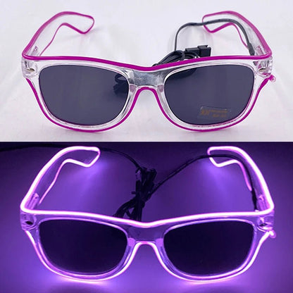 LED light up Glasses Neon Luminous Glasses Adults Rave Cosplay Goggles for Bar birthday Party DJ stage performance props - Bako Bako