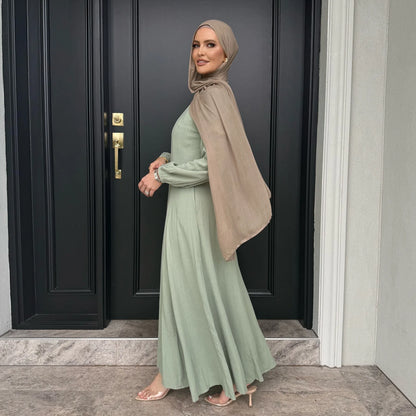 Muslim Abaya Women Dresses Solid Slim Jalabiya Eid 2025 Ramadan Morocco Islam Vestidos Largos Arab Long Robe Dubai Abayas Kaftan - Bako Bako