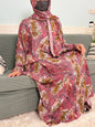 Muslim Cotton Abayas For Women Traditional Floral Ramadan Prayer Garment African Caftan Marocain Femme Robe Connected Headscarf - Bako Bako