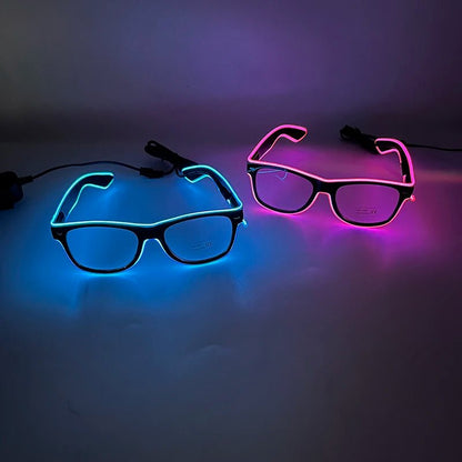 LED light up Glasses Neon Luminous Glasses Adults Rave Cosplay Goggles for Bar birthday Party DJ stage performance props - Bako Bako