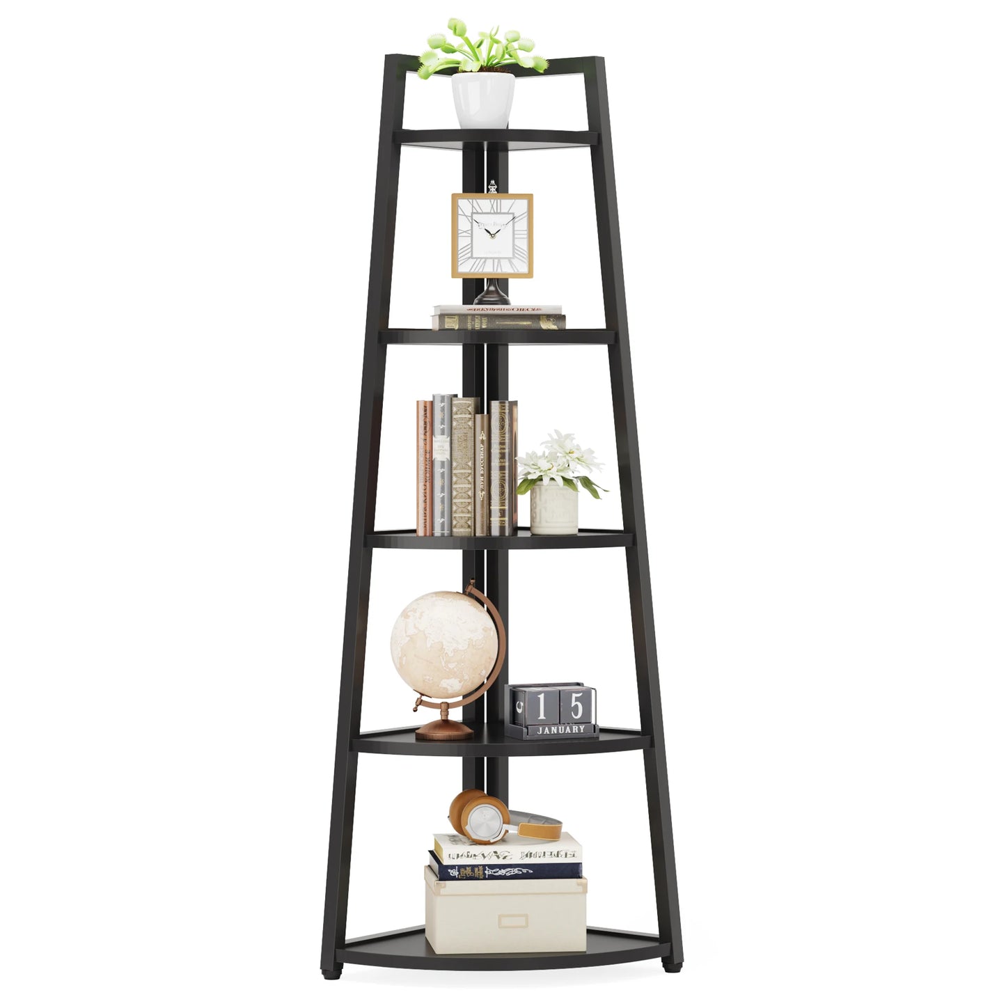 Tribesigns Bookcase Corner Book Shelf Rack Wood Bookshelf Storage Shelves - Bako Bako