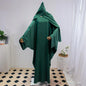 Two Pieces Muslim Abaya Women Jilbab Islamic With Hijab Clothing Dubai Saudi Robe Turkish Modesty Prayer Dresses Loose Kaftans - Bako Bako