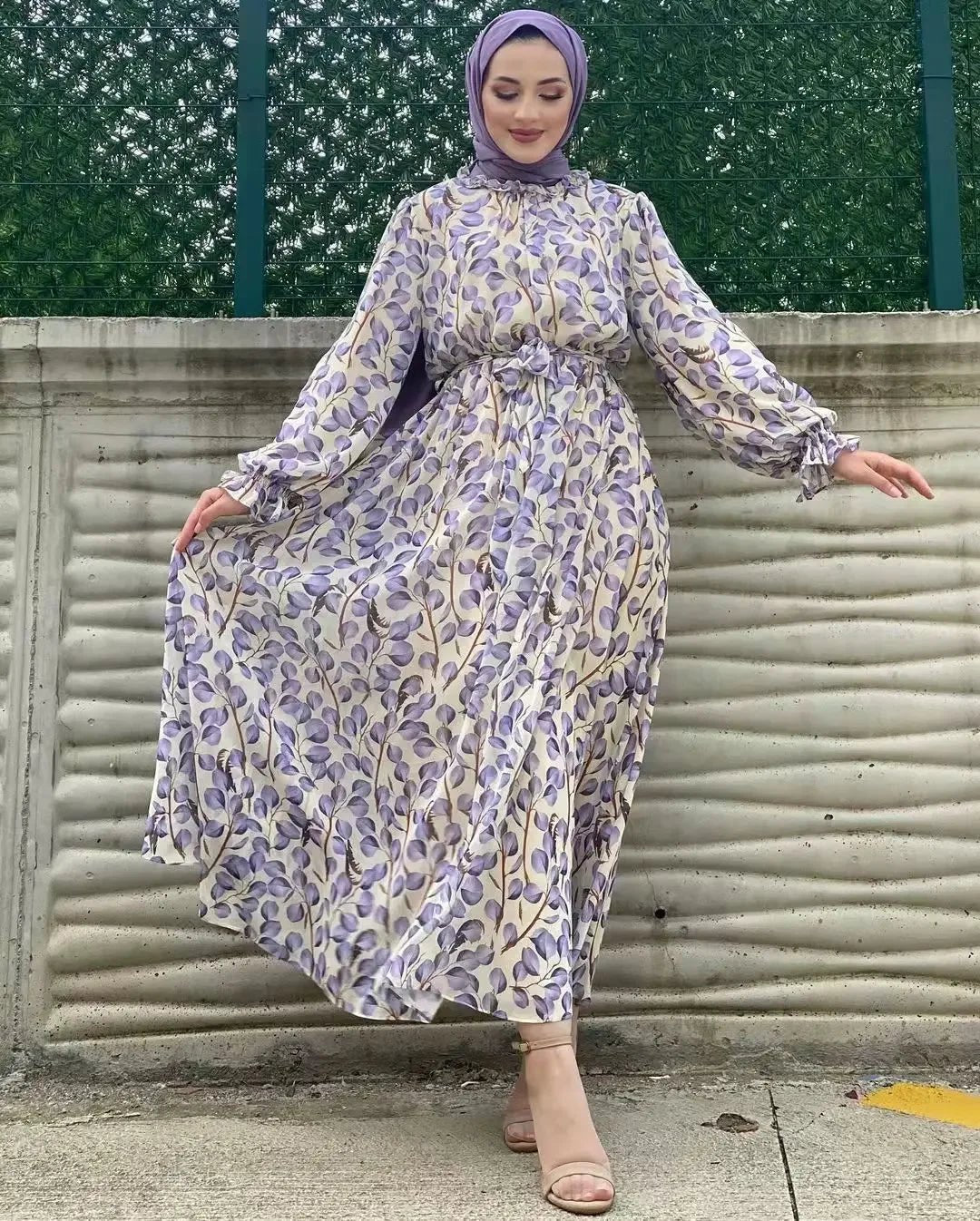 Summer Abaya Dubai Luxury Muslim Woman Dresses Chiffon Ramadan African Elegant Dresses(Not contain Hijab) - Bako Bako