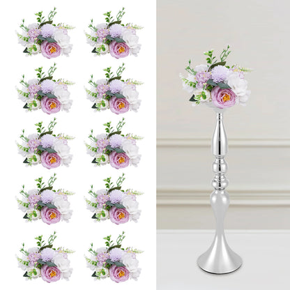 Artificial Fake Flower Bouquet 10Pcs Plastic Flower Arrangement for Mother's Day Wedding Centerpieces Decoration - Bako Bako