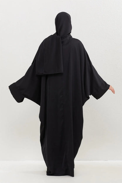 Two Pieces Muslim Abaya Women Jilbab Islamic With Hijab Clothing Dubai Saudi Robe Turkish Modesty Prayer Dresses Loose Kaftans - Bako Bako