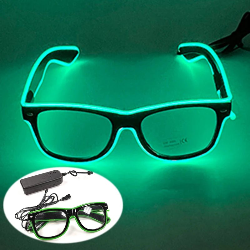 LED light up Glasses Neon Luminous Glasses Adults Rave Cosplay Goggles for Bar birthday Party DJ stage performance props - Bako Bako