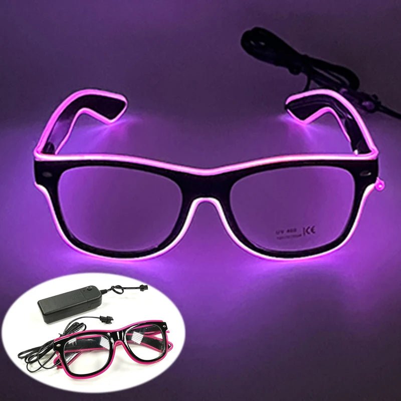 LED light up Glasses Neon Luminous Glasses Adults Rave Cosplay Goggles for Bar birthday Party DJ stage performance props - Bako Bako