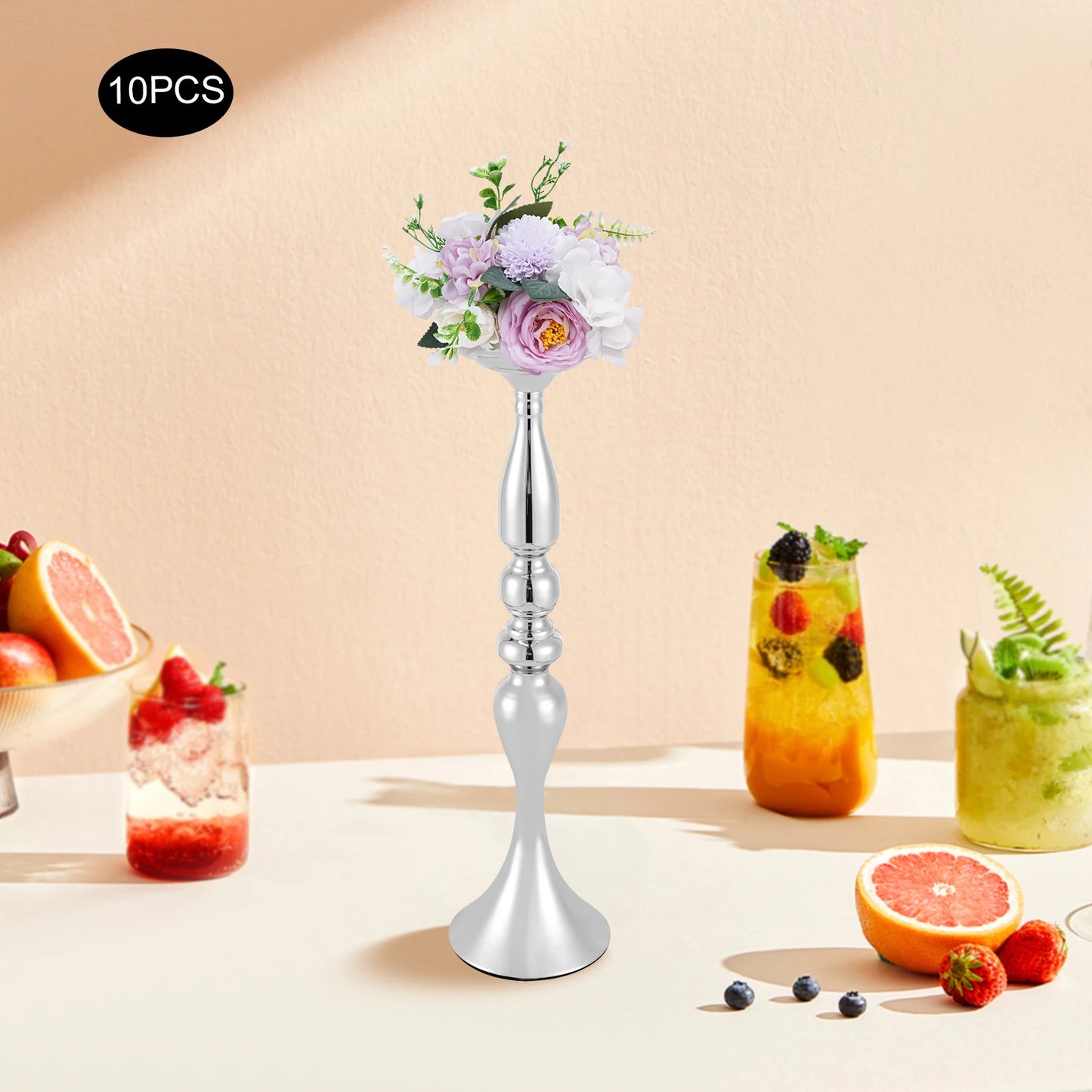 Artificial Fake Flower Bouquet 10Pcs Plastic Flower Arrangement for Mother's Day Wedding Centerpieces Decoration - Bako Bako