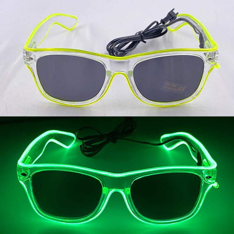 LED light up Glasses Neon Luminous Glasses Adults Rave Cosplay Goggles for Bar birthday Party DJ stage performance props - Bako Bako