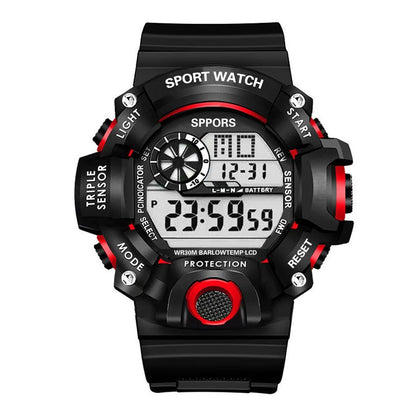 Fashion Men's Watch Sports Electronic Wristwatch Large dial Multifunctional Waterproof Luminous Alarm Kids Male's Military Watch - Bako Bako