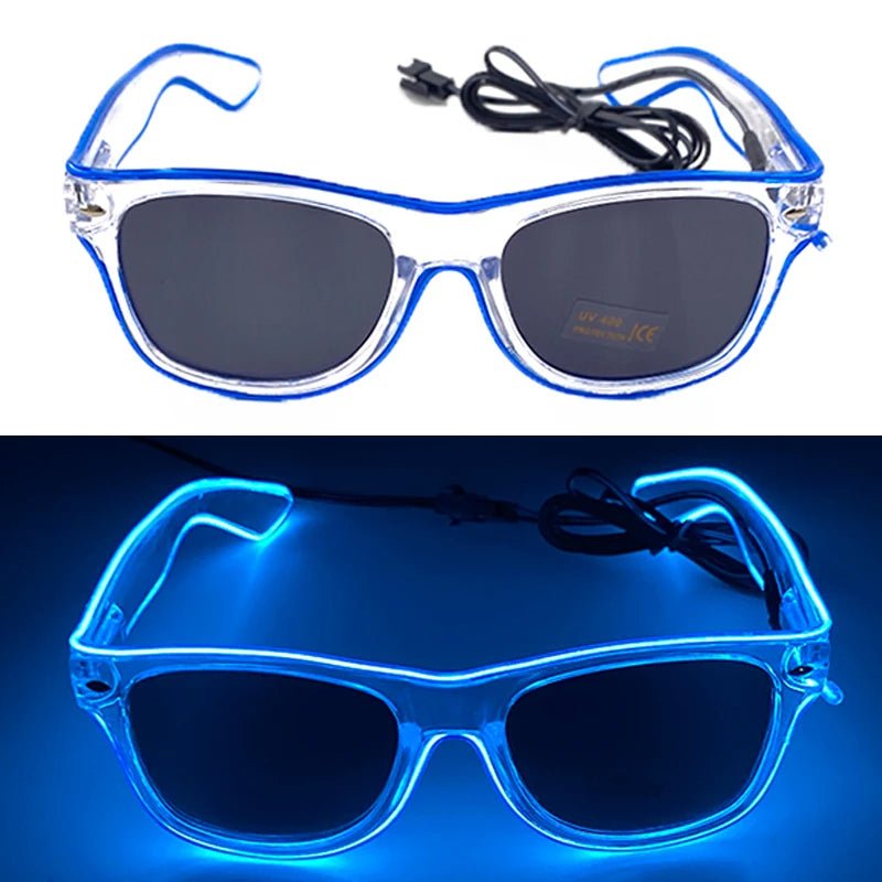 LED light up Glasses Neon Luminous Glasses Adults Rave Cosplay Goggles for Bar birthday Party DJ stage performance props - Bako Bako