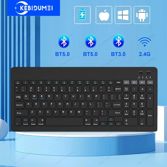 Dual - Mode Bluetooth 5.0 Keyboard 2.4G Wireless Keyboard 3 - BT Rechargeable Gaming Keyboard For Laptop Tablet Android iOS Windows - Bako Bako