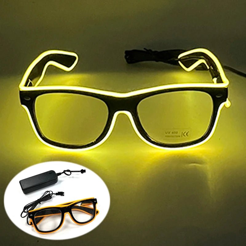 LED light up Glasses Neon Luminous Glasses Adults Rave Cosplay Goggles for Bar birthday Party DJ stage performance props - Bako Bako