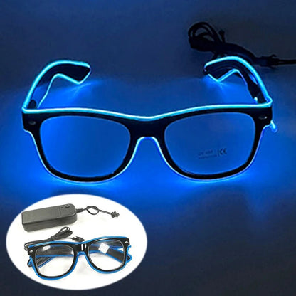 LED light up Glasses Neon Luminous Glasses Adults Rave Cosplay Goggles for Bar birthday Party DJ stage performance props - Bako Bako