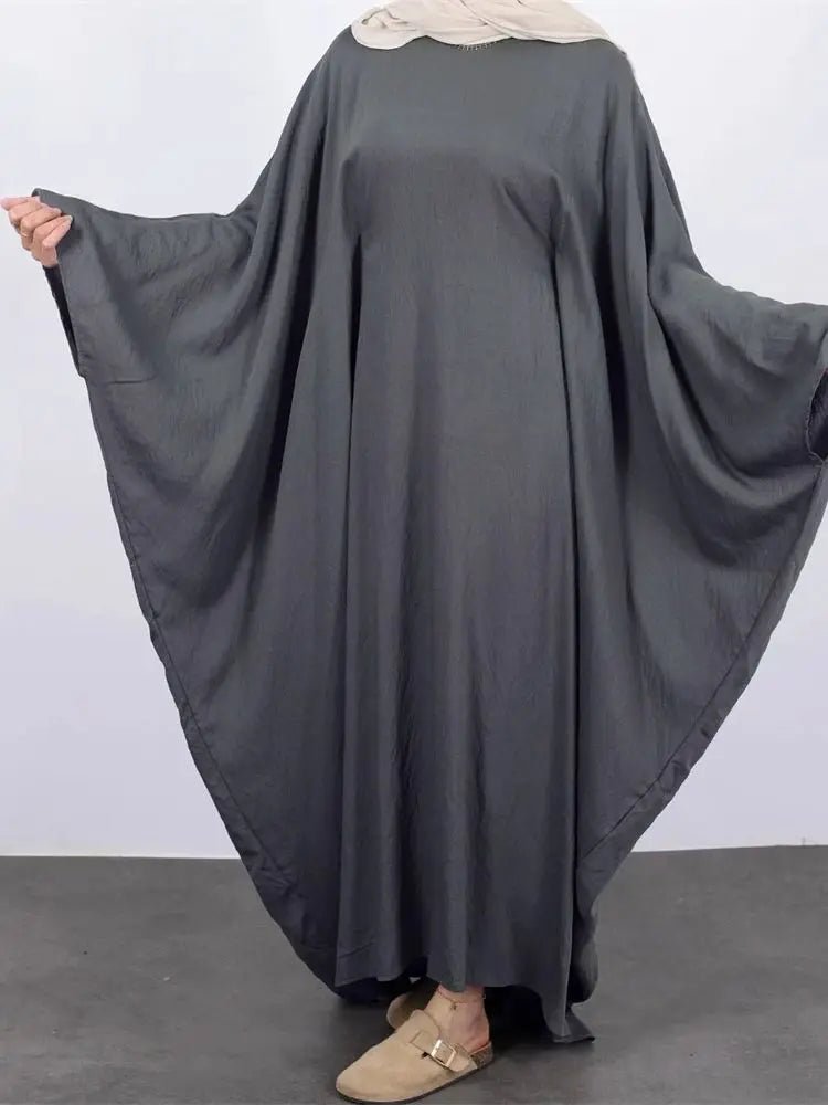 Ramadan Eid Soft Crepe Khimar Batwing Abaya Dubai Islam Muslim Modest African Dresses For Women Kaftan Kebaya Robe Femme Musulma - Bako Bako