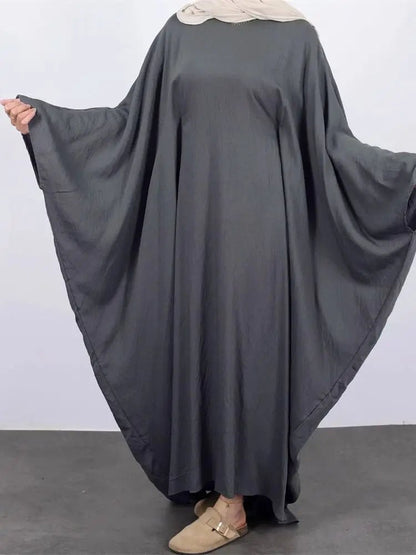 Ramadan Eid Soft Crepe Khimar Batwing Abaya Dubai Islam Muslim Modest African Dresses For Women Kaftan Kebaya Robe Femme Musulma - Bako Bako