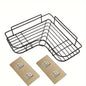 [Cast Iron Shower Shelf] 1pc Cast Iron Corner Shower Shelf - No - Drill Wall Mounted Black Wire Mesh Bathroom Storage Rack for Easy Access & Organization, Perfect for Shampoo, Conditioner, and Soap, Bathroom Storage Solution | - Bako Bako