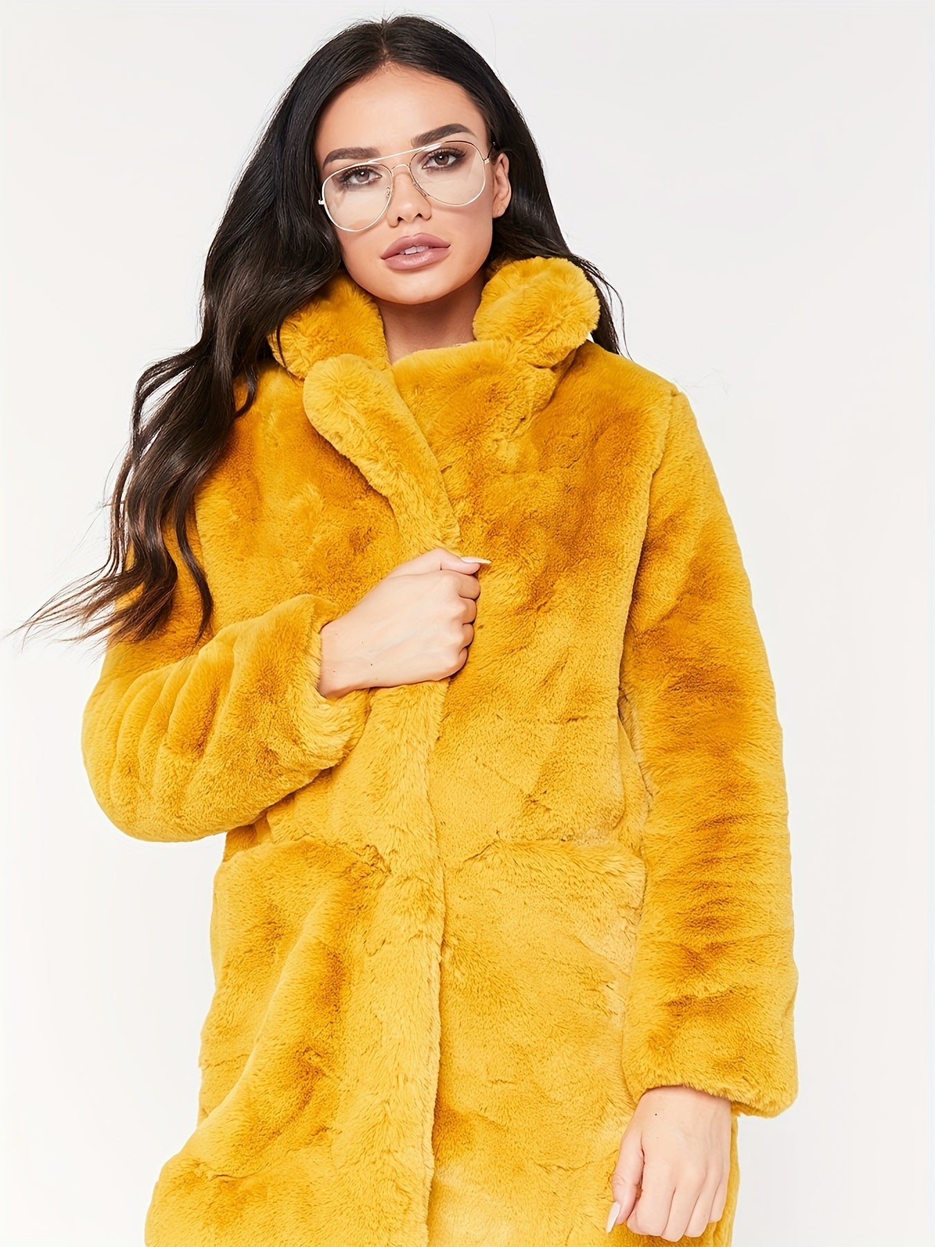 Winter Warm Plush Loose Coat, Casual Long Sleeve Fashion Teddy Outerwear, Women's Clothing - Bako Bako