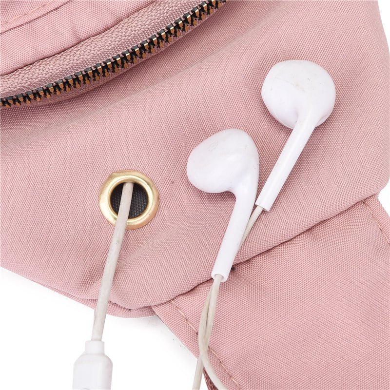 Large Capacity Chest Bag for Women - Adjustable Embroidered Crossbody Bag with Zipper Closure, Polyester Lining, Foldable, and Random Printing - Urban Solid Color Nylon Bag with Comfortable Strap - Bako Bako