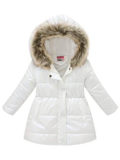 Children's Winter New Style Thickened Glossy Hooded Jacket for Boys and Girls, Mid - Length - Bako Bako