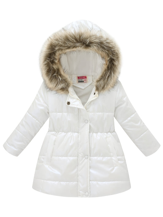 Children's Winter New Style Thickened Glossy Hooded Jacket for Boys and Girls, Mid - Length - Bako Bako